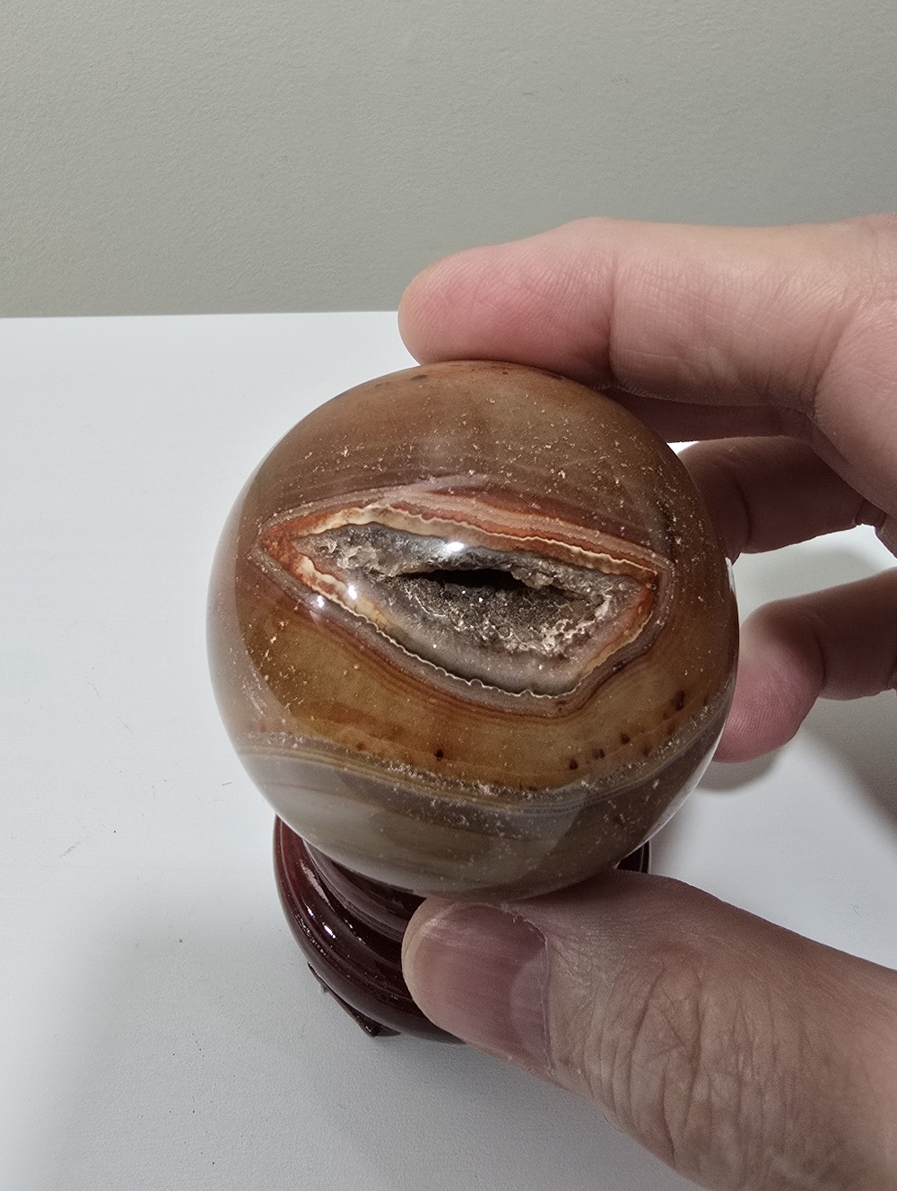 Carnelian Agate Crystal Sphere 57 mm